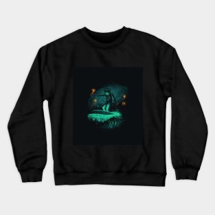 Space night surfer Crewneck Sweatshirt